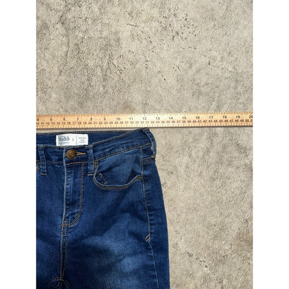 Mudd Jeans Women's Size 3 Blue Denim High-Rise Legging FLX Stretch Flat Front - Picture 4 of 12